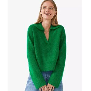 & Other Stories Wool Mohair Blend Knit Collared Boxy Sweater